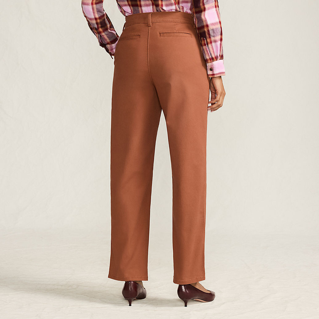 Women's Chino High Rise Rail Straight Leg Pants | Lands' End (US)