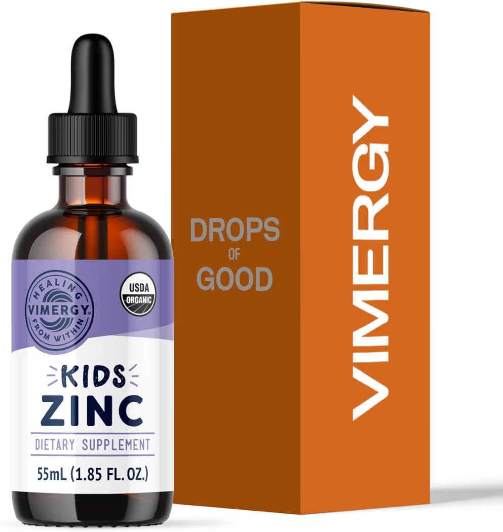 VIMERGY Kids Organic Liquid Zinc Sulfate – For Children & Adolescence 1-18 Years Old, Fast-Abso... | Amazon (US)