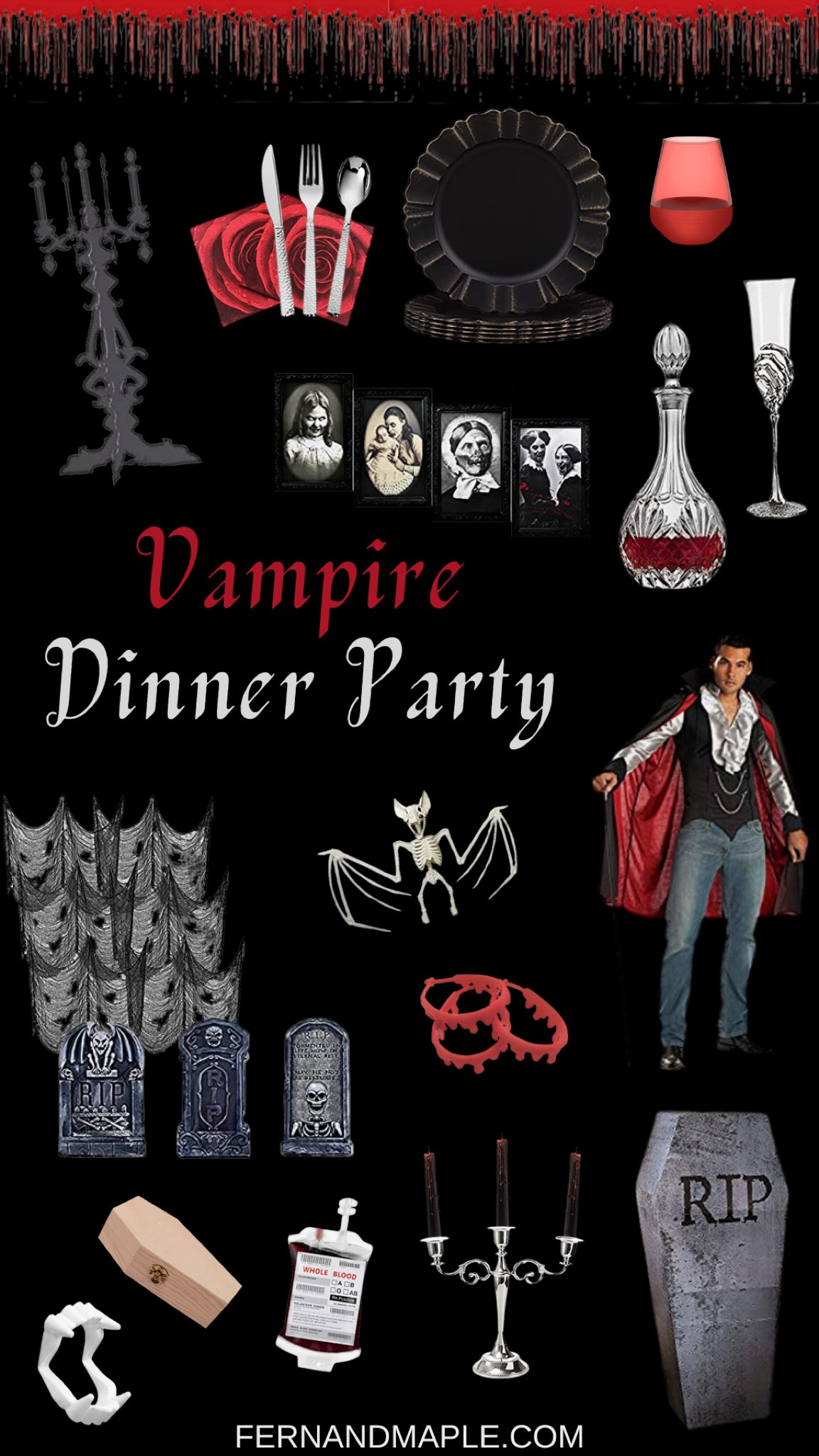 Host an elegant Vampire-Themed Halloween Dinner Party with dark gothic decor.

#LTKHalloween #LTKparties #LTKhome
