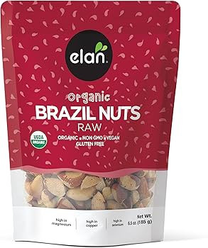 Elan Organic Raw Brazil Nuts, 185g, Whole Nuts, No Shell, Non-GMO, Vegan, Gluten-Free, Kosher, He... | Amazon (CA)
