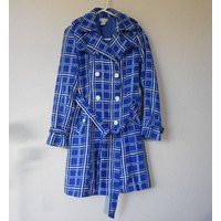 Charlotte Rusoe Size M Vintage Women's Checker Coat/Women's Blue White Coat/Beautiful Double Heart Coat | Etsy (US)
