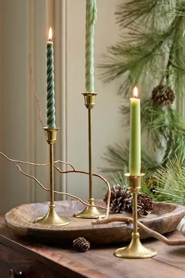 Antiqued Brass Candlestick, Tall | Terrain