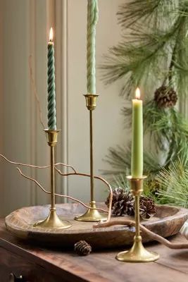 Antiqued Brass Candlestick, Tall | Anthropologie (US)