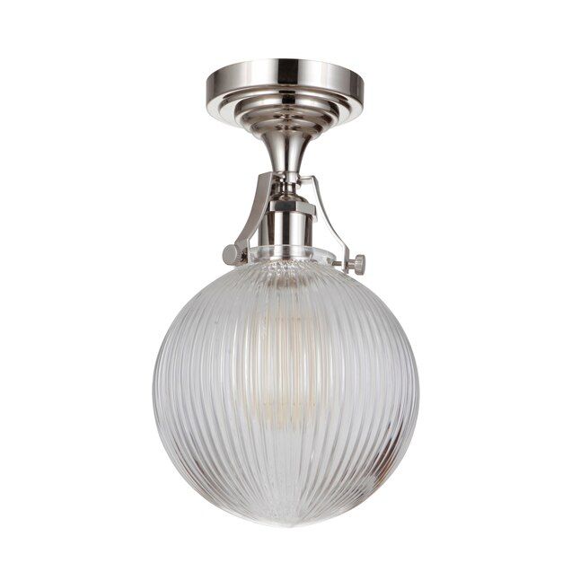 Craftmade State House 1-Light 7.75-in Polished Nickel Incandescent Semi-flush Mount Light | Lowe's