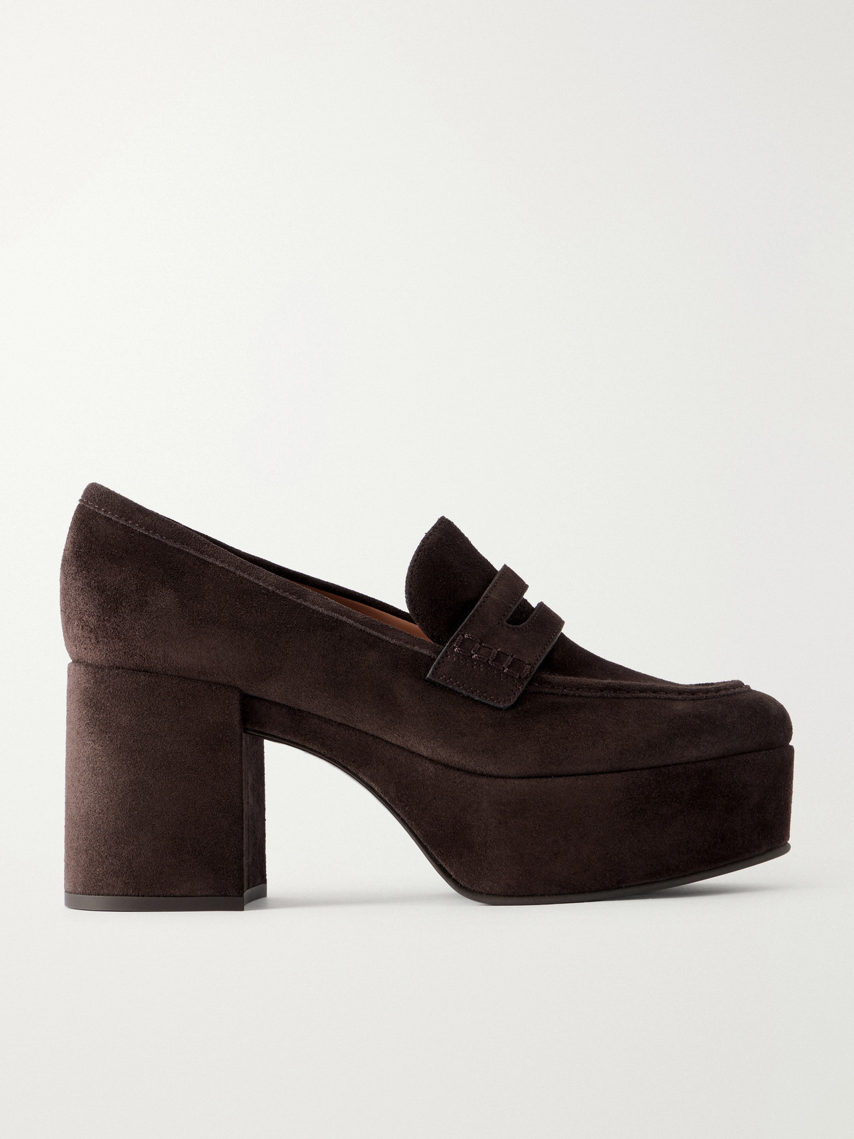 Gianvito Rossi - Jenna 35 Suede Platform Pumps - Brown | NET-A-PORTER (US)