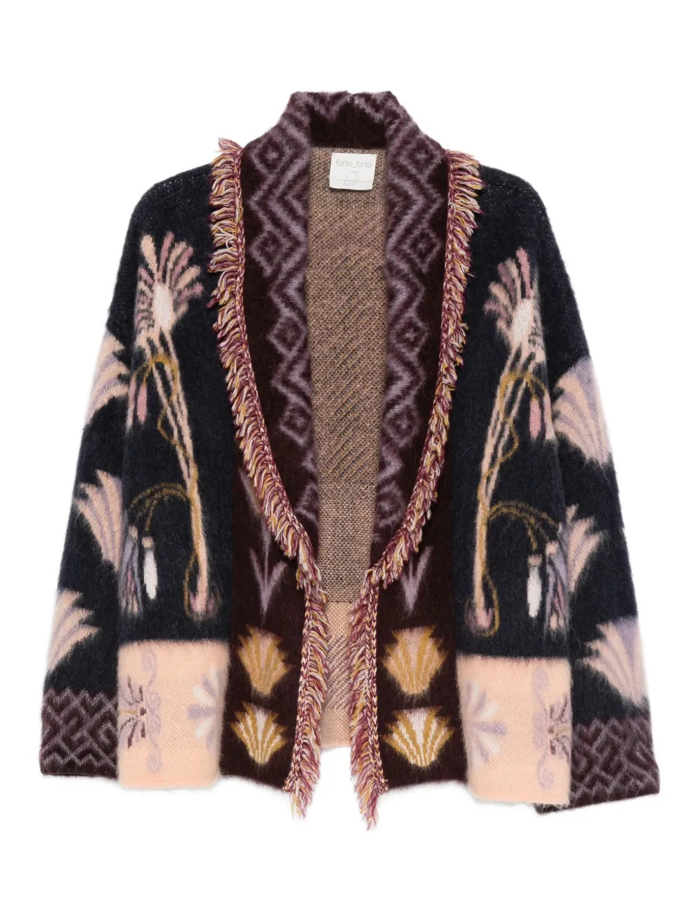 Forte Forte floral-pattern Fringed Cardigan | Purple | FARFETCH | Farfetch Global