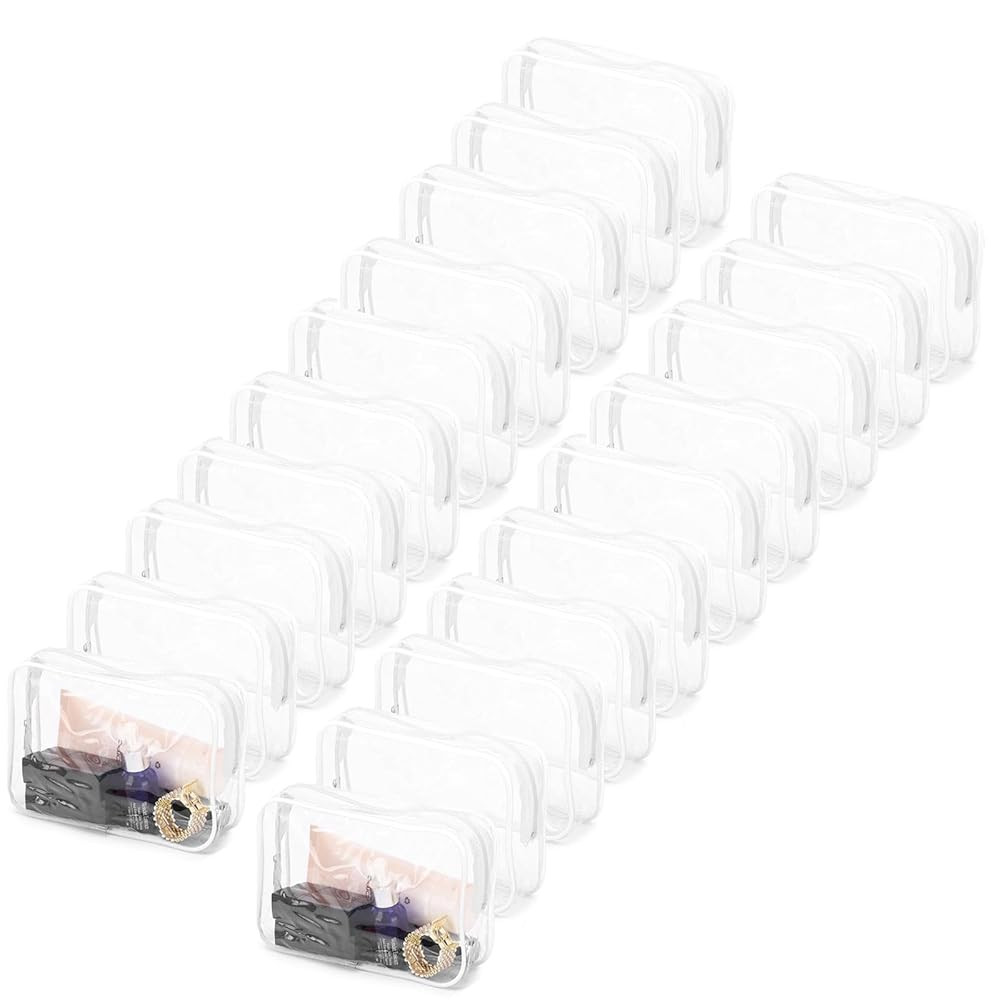 Tbestmax 20 Pack Clear Cosmetic Bags Makeup Bags Portable Waterproof Travel Toiletry Bags Organiz... | Amazon (US)