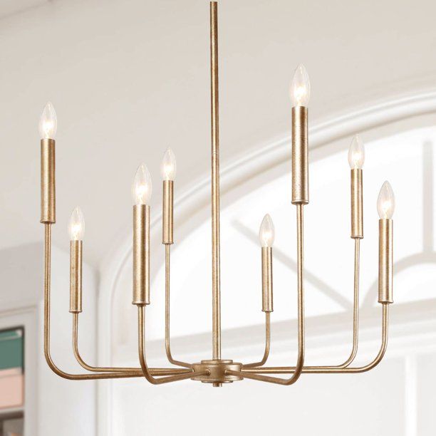 LNC Modern Chandelier for Dining Room Champagne Gold Metal 8-Light Fixtures | Walmart (US)