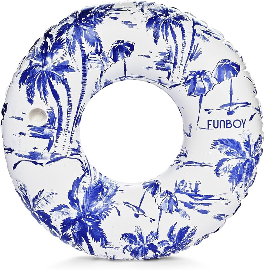 FUNBOY Giant 48" Toile Inflatable Pool Float, Extra Large Adult Swim Ring with Cup Holder – Swi... | Amazon (US)