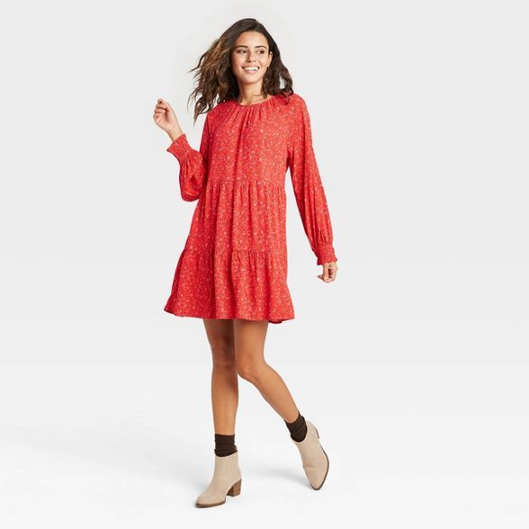 Women's Balloon Long Sleeve Tiered Babydoll Dress - Universal Thread™ | Target