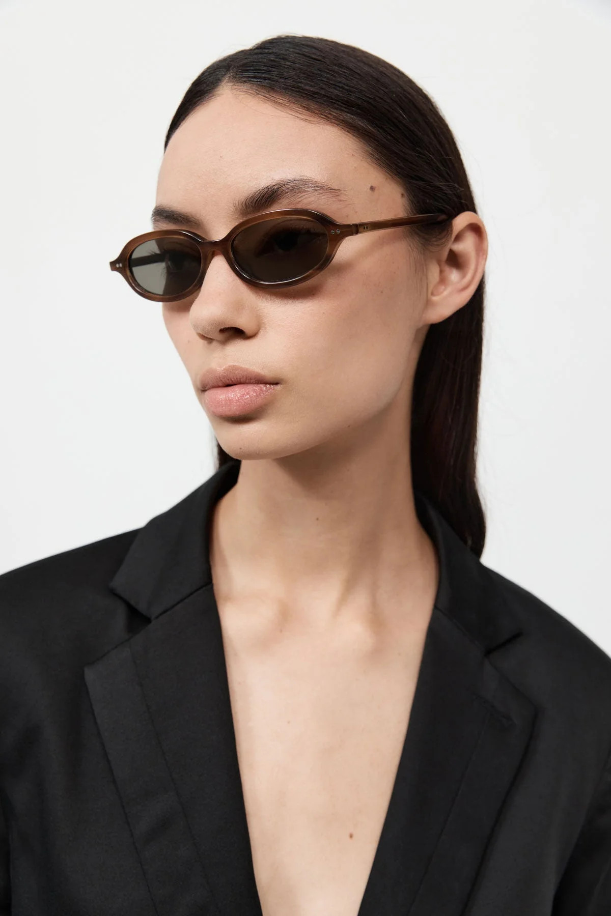 90s Slim Oval Sunglasses - Tortoiseshell | St. Agni (US, UK, EU)
