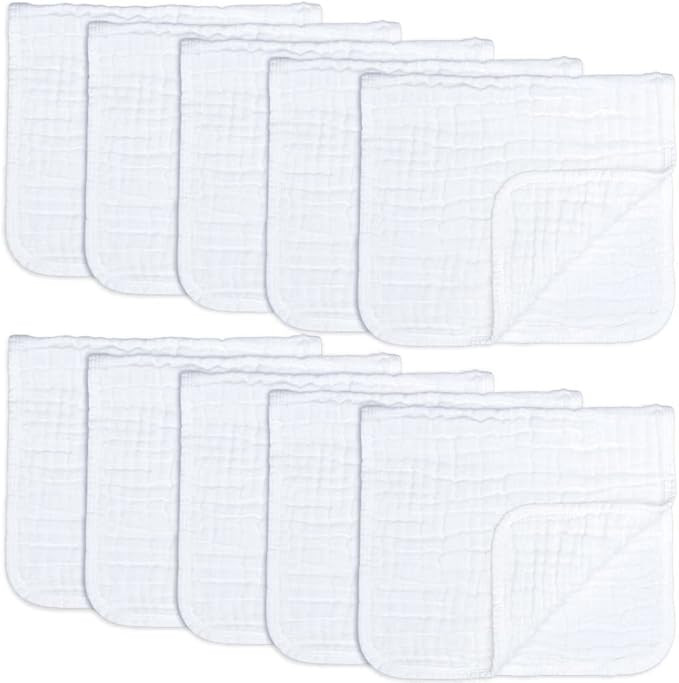Muslin Burp Cloths Large 100% Cotton Hand Washcloths 6 Layers Extra Absorbent and Soft by Comfy C... | Amazon (US)