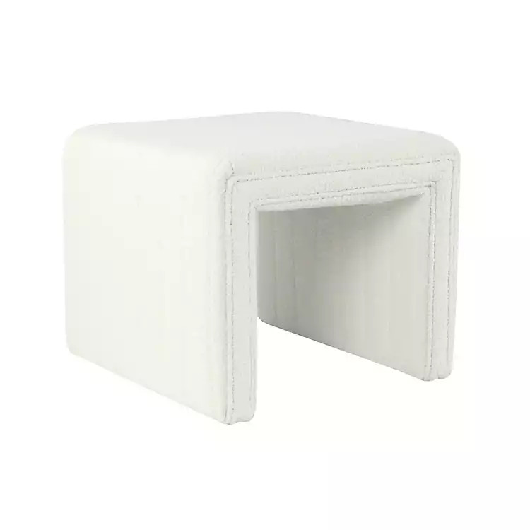 New! Cream Boucle Arch Ottoman | Kirkland's Home