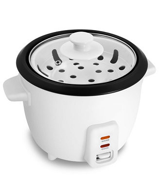 Elite Cuisine 6 Cup Non-Stick Rice Cooker with Steam Tray - Macy's | Macy's