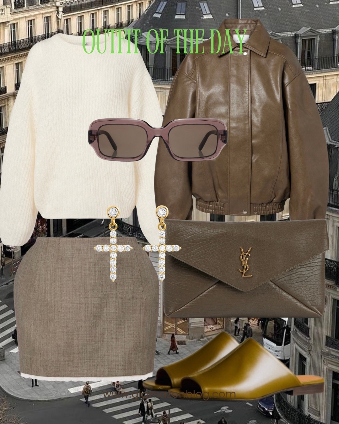 Khaki jacket, green shoes, totems jumper, Magda butrym skirt, khaki clutch, ysl clutch, cross earrings 

#LTKFashionMonth #LTKspring #LTKeurope