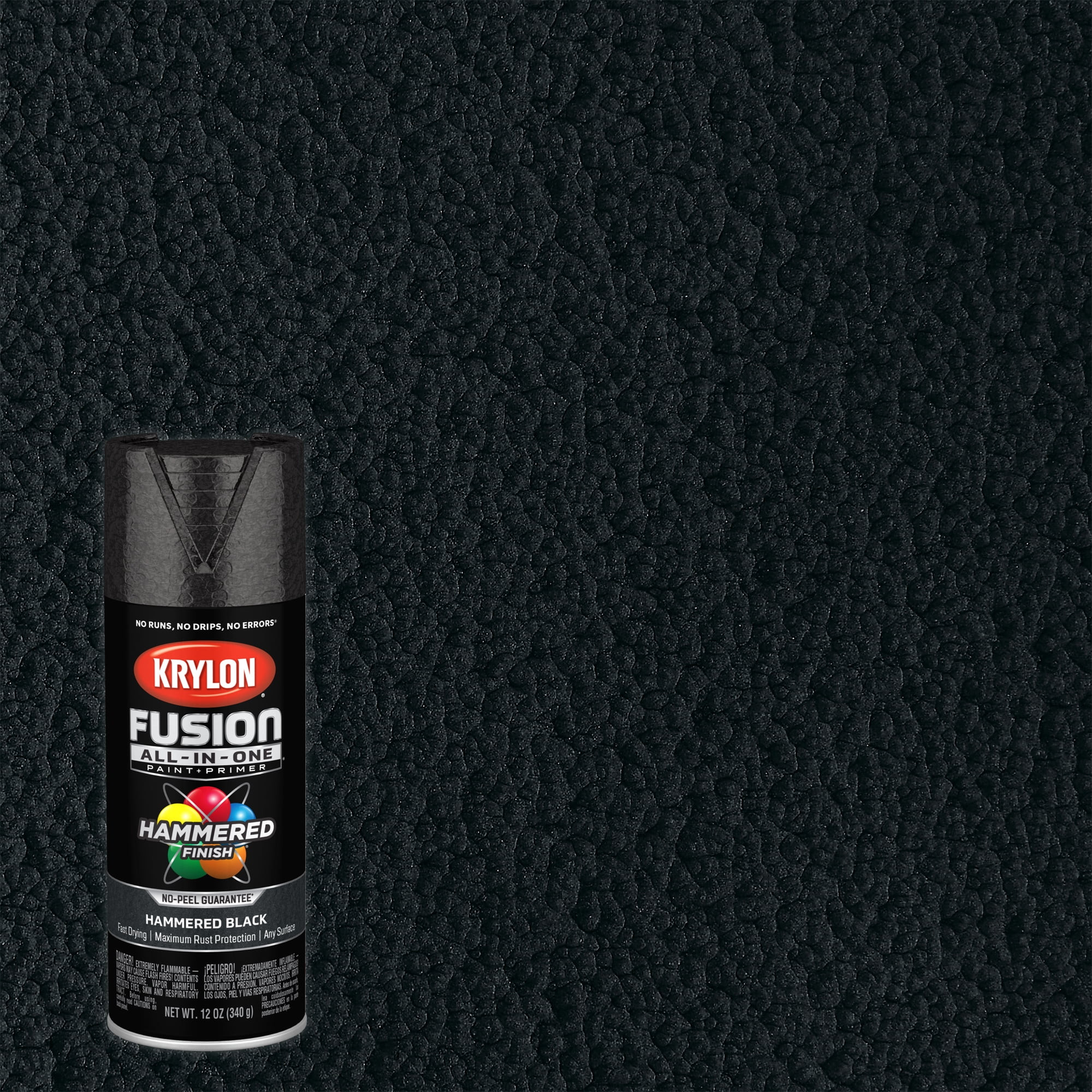 Krylon K02782007 Krylon Fusion All-In-One Black Hammered 12 oz Spray Paint, Multi-Surface, (1 Pie... | Walmart (US)