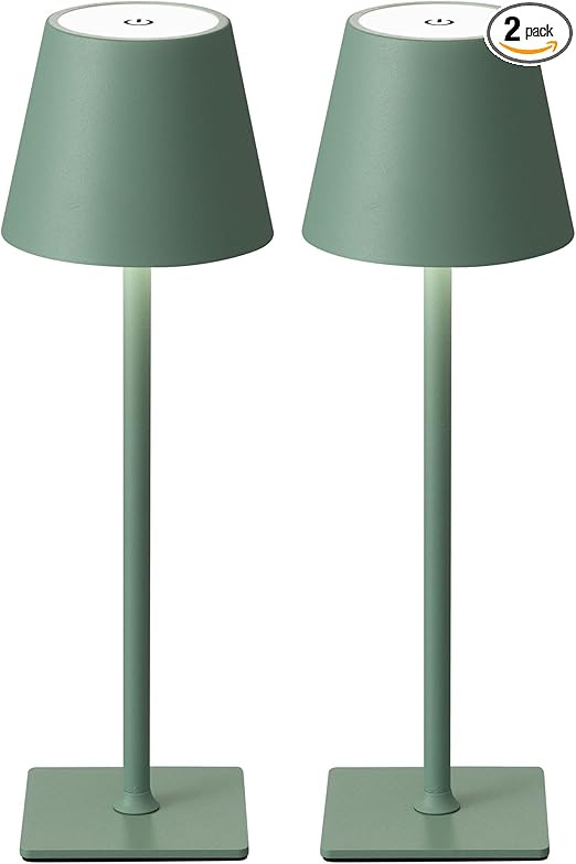 KDG 2 Pack Cordless Table Lamp,Portable LED Desk Lamp, 4000mAh Battery Operated, 3 Color Stepless... | Amazon (US)