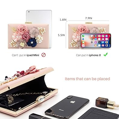 Milisente Women Flower Clutches Evening Bags Handbags Wedding Clutch Purse | Amazon (US)