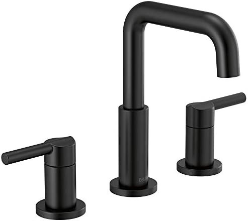 Delta Faucet Nicoli Widespread Bathroom Faucet 3 Hole, Matte Black Bathroom Faucet, Bathroom Sink Fa | Amazon (US)