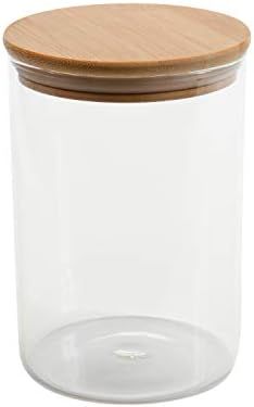 Kitchen Details Round Glass Jar | 1 Liter | Bamboo Airtight Seal Lid | Wide Mouth | Food Storage ... | Amazon (US)
