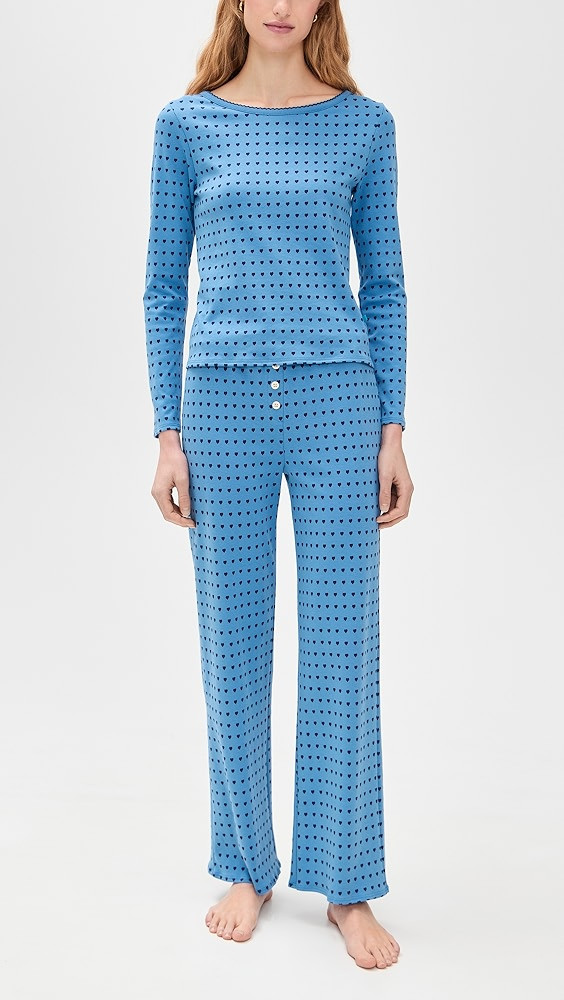 Ellie Pajama Set in Floating Hearts | Shopbop