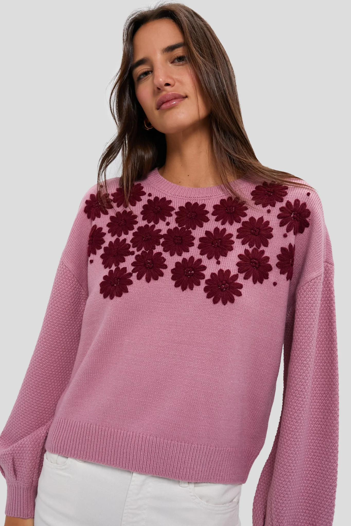 Rose Embroidered Floral Francine Sweater | Tuckernuck (US)