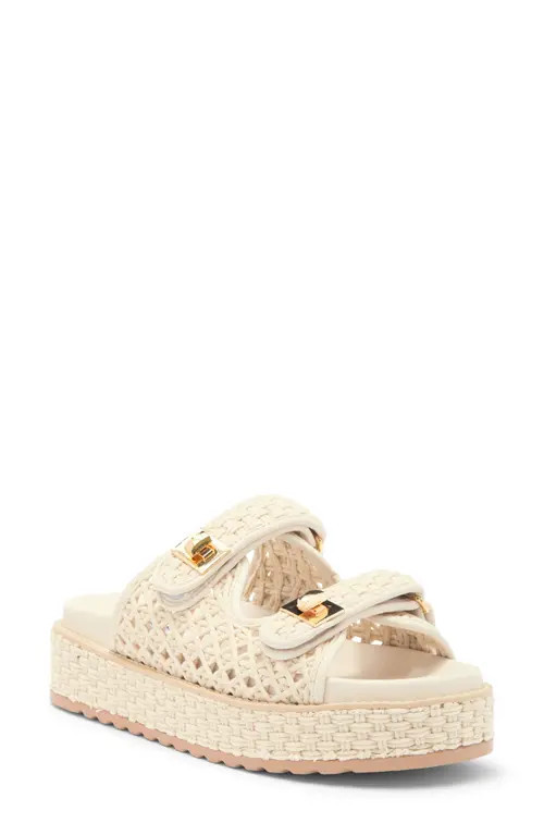 Steve Madden Bigschmona Platform Slide Sandal in Bone Crochet at Nordstrom, Size 5.5 | Nordstrom