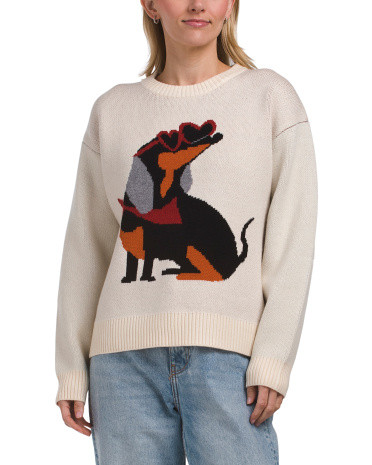 Dachshund In Sunglasses Icon Sweater, Nylon/Polyester/Rayon | TJ Maxx