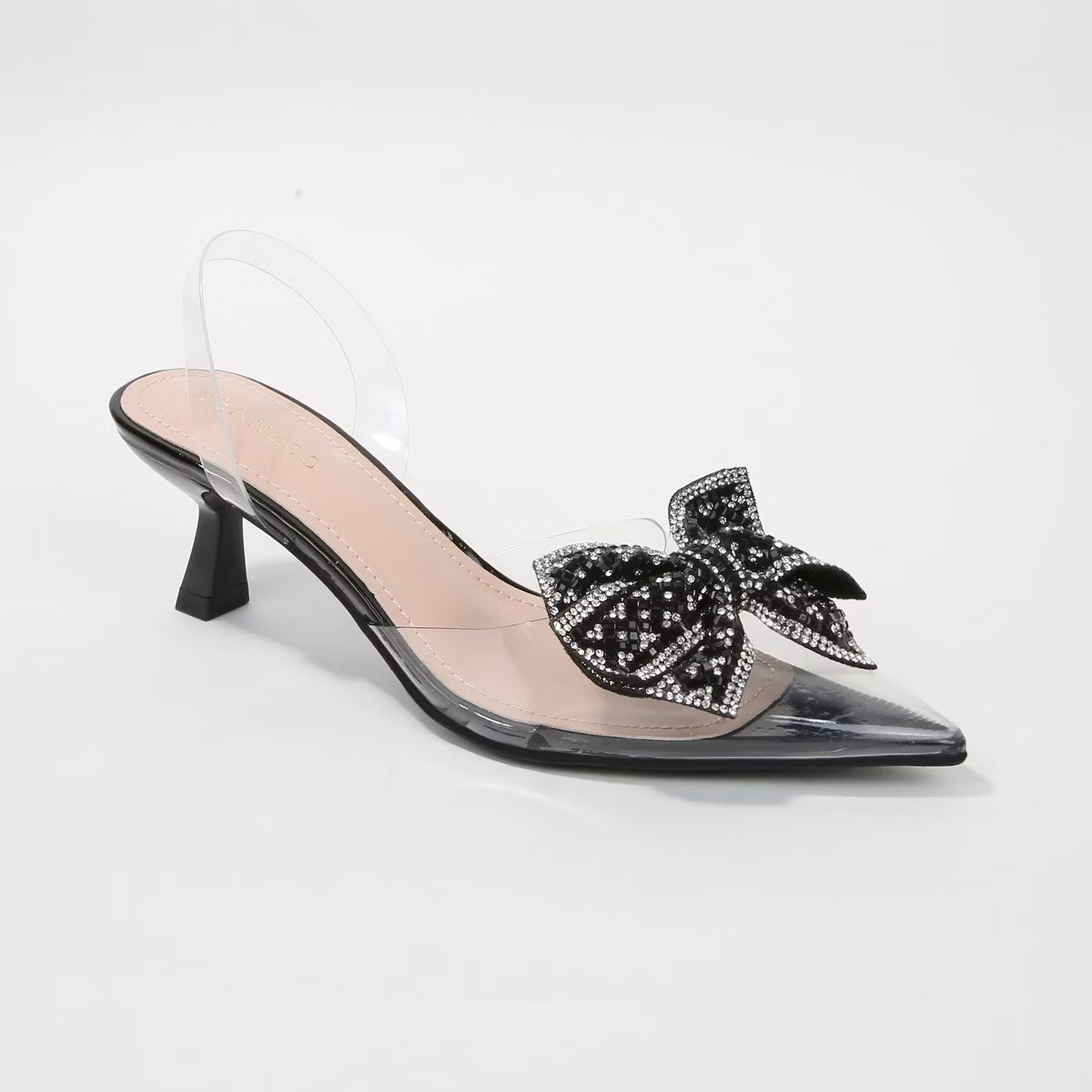 Berness Women's Ninetta Clear Slingback Heels with Crystal Bow | Target