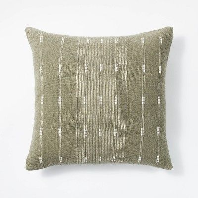 Woven Cotton Slub Striped Throw Pillow Green/Cream - Threshold™ designed with Studio McGee | Target