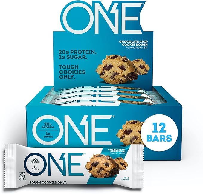 ONE Protein Bars, Chocolate Chip Cookie Dough, Gluten Free Protein Bars with 20g Protein and only... | Amazon (US)