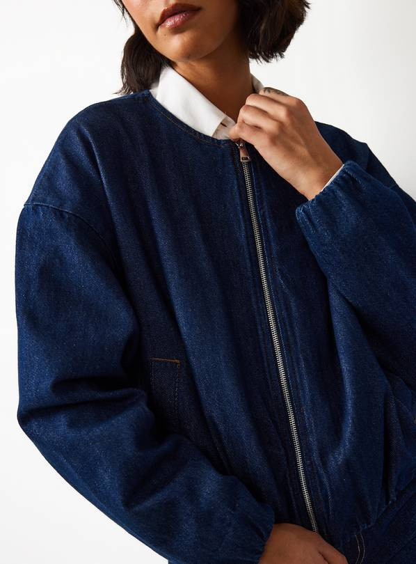 Dark Rinse Denim Bomber Jacket 8 | Tu Clothing