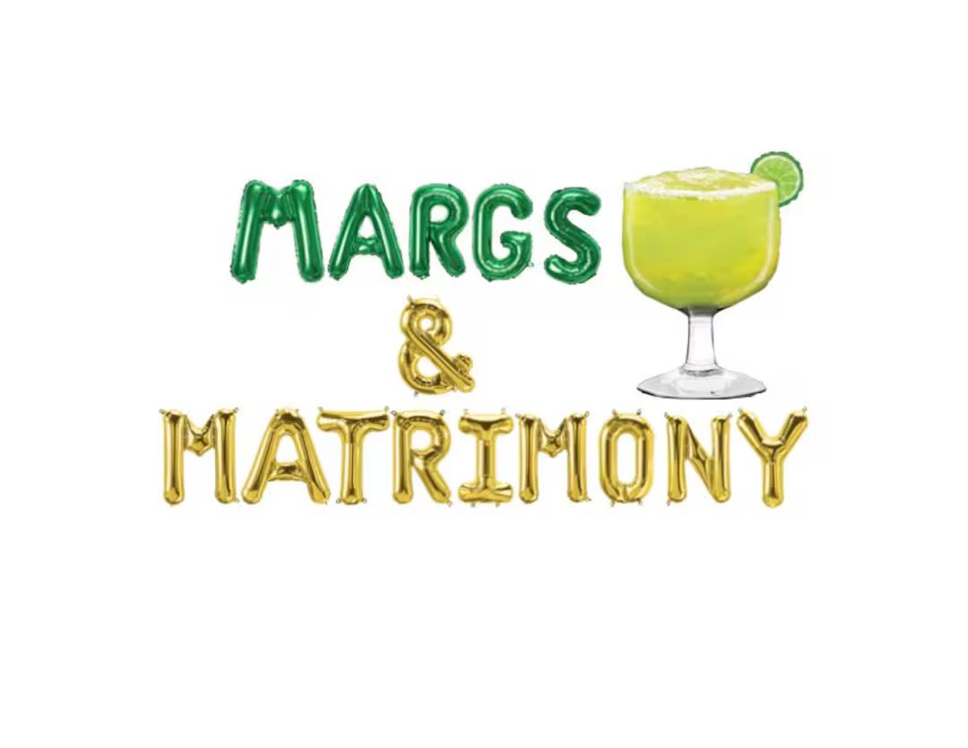 Margs & Matrimony Balloon Banner Bachelorette Party Bridal Shower Margarita Balloon Engagement Pa... | Etsy (US)