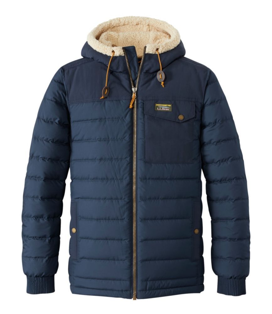 Men's Mountain Classic Down Hooded Jacket, Sherpa-Lined Nautical Navy XXXL, Synthetic/Nylon L.L.Bean | L.L. Bean