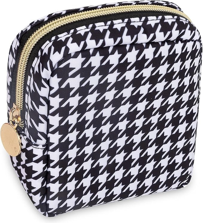 Nylon Mini Makeup Bag for Purse, Preppy Small Cute Makeup Bag Cosmetic Zipper Pouch Purse, Waterp... | Amazon (US)