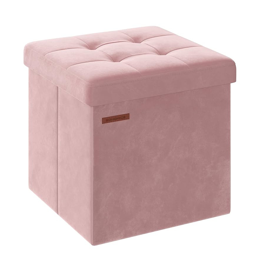 SONGMICS Storage Ottoman, Foldable Small Ottoman Foot Rest, 15 Inches Foot Stool, Load up to 660 ... | Amazon (US)
