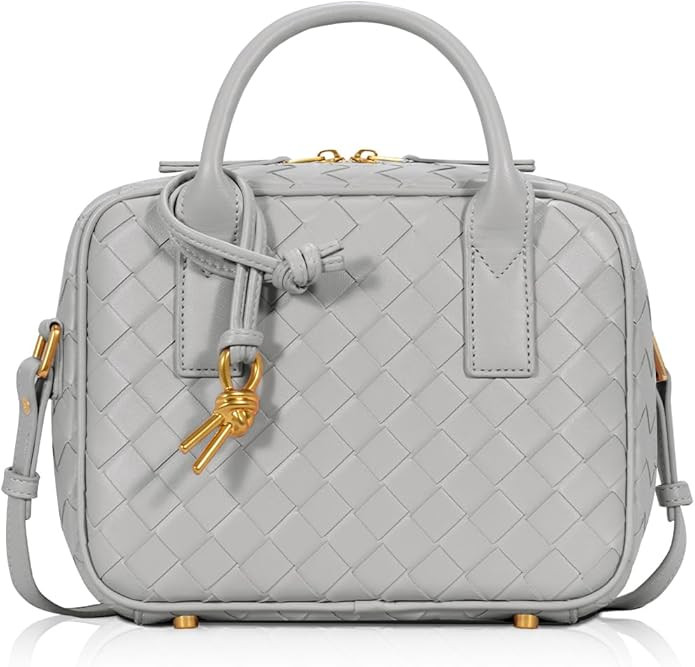 Woven Bag for Women Top Handle Satchel Handbag Crossbody Bag PU Leather Shoulder Bag Woven Purses... | Amazon (US)