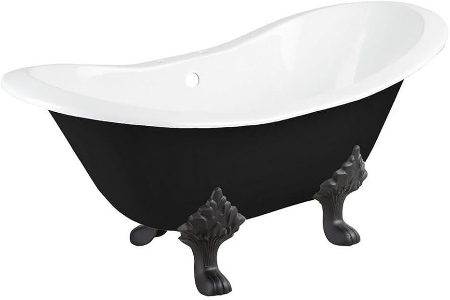 Signature Hardware 930797-61-RH-NO Arabella 61" Cast Iron Soaking Clawfoot Tub with Overflow and ... | Amazon (US)