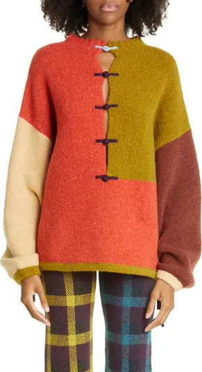 YanYan Charlie Wah Colorblock Wool Blend Sweater | Nordstrom | Nordstrom