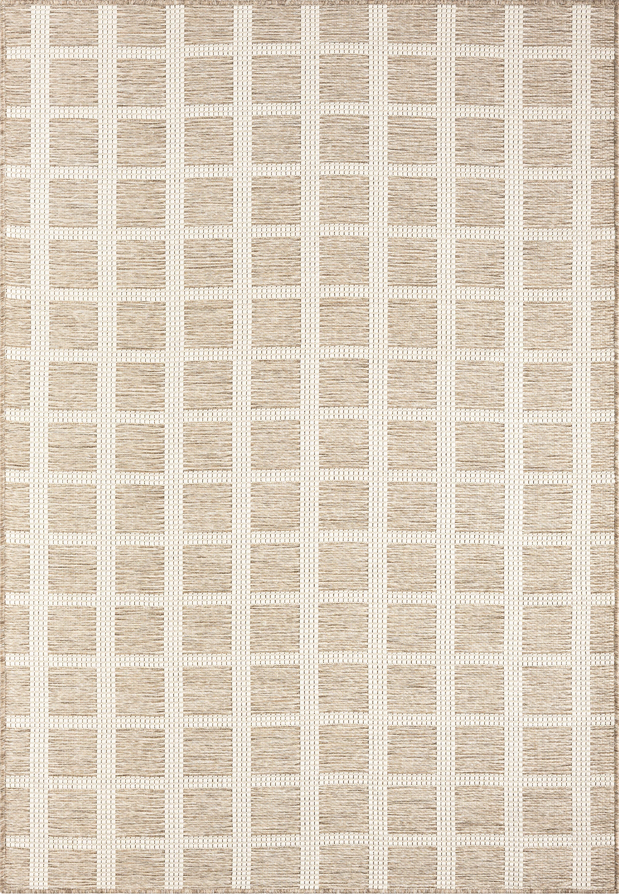 Abani OCE100A Gridscape Beige Brown Indoor/Outdoor Area Rug | Wayfair North America