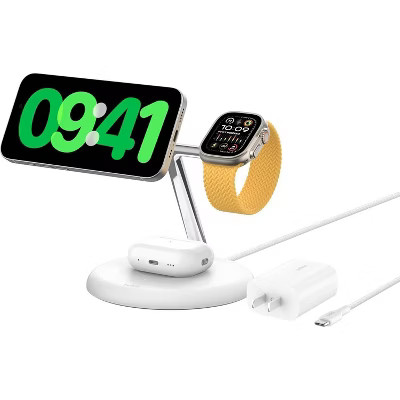 Belkin Qi 2 3-in-1 Stand- White: Magnetic Mount Phone Holder | Target