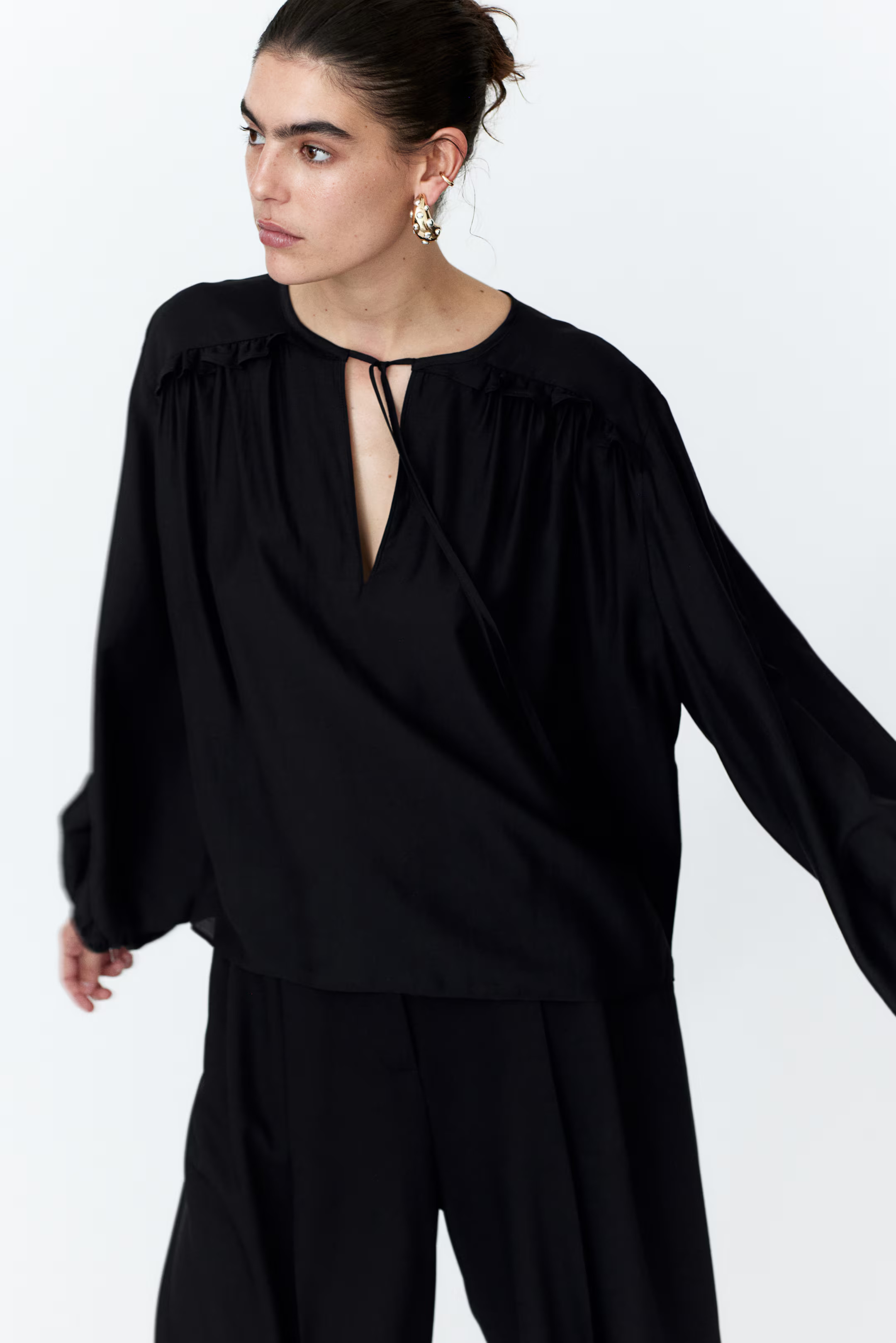 Ruffle-Trimmed Blouse | H&M (US + CA)