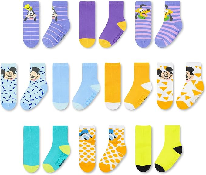 Mickey Mouse Infant Socks - 10 Pack with Anti-Slip Grippers for Ages 6-24 Months | Amazon (US)
