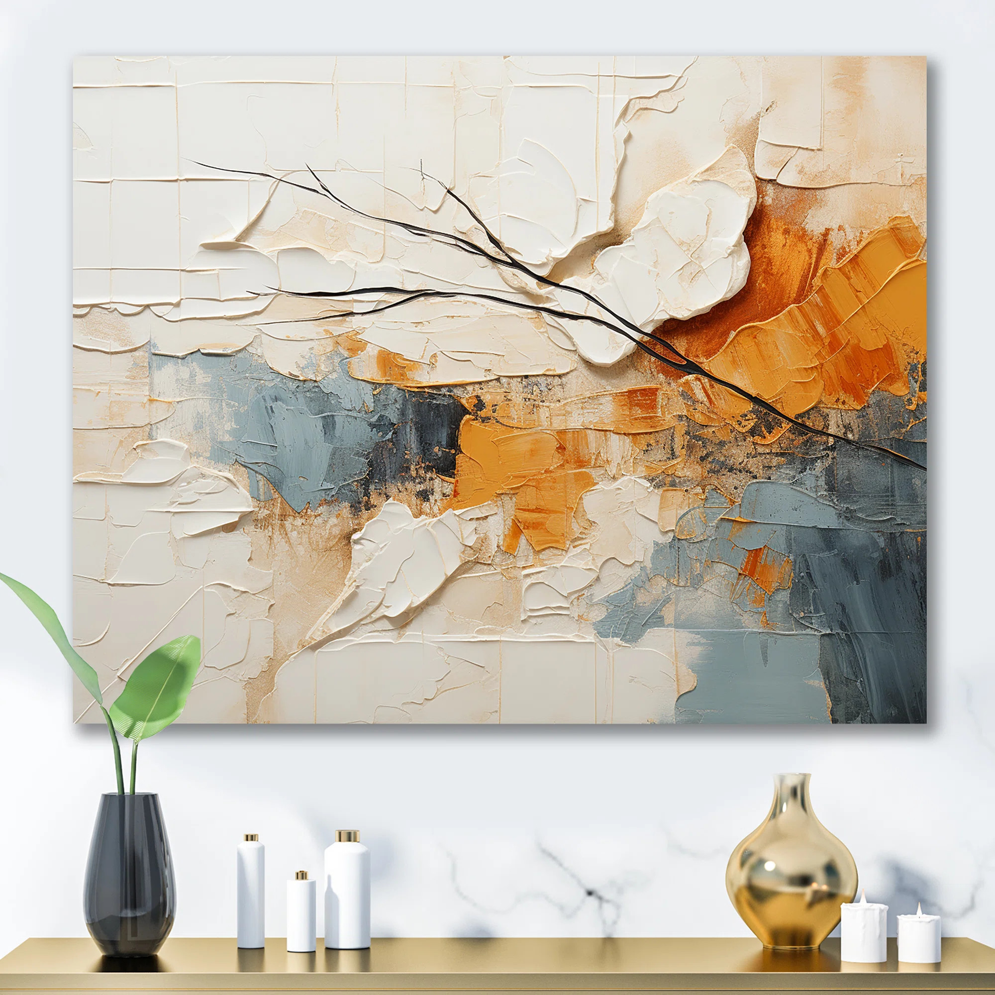 Minimalism Modern Scandinavian Serenity Art - Modern-Scandinavian Framed Canvas Print Wall Art | Wayfair North America