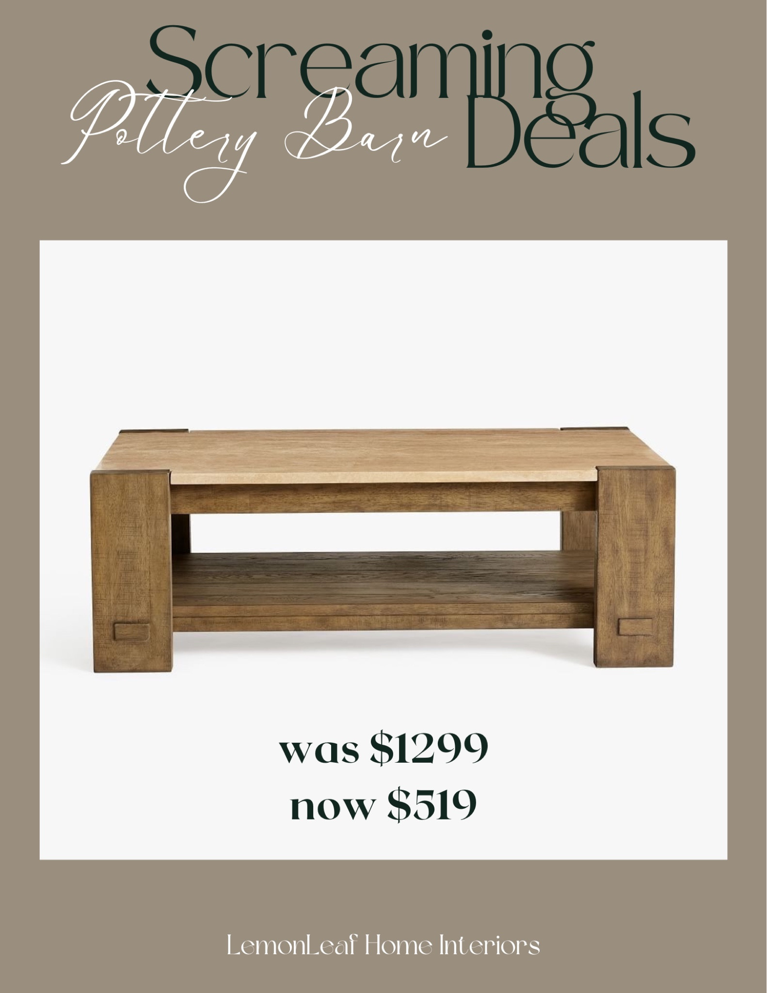 Screaming deal on this Pottery Barn coffee table! Don’t miss it!



#LTKstyletip #LTKsalealert #LTKhome