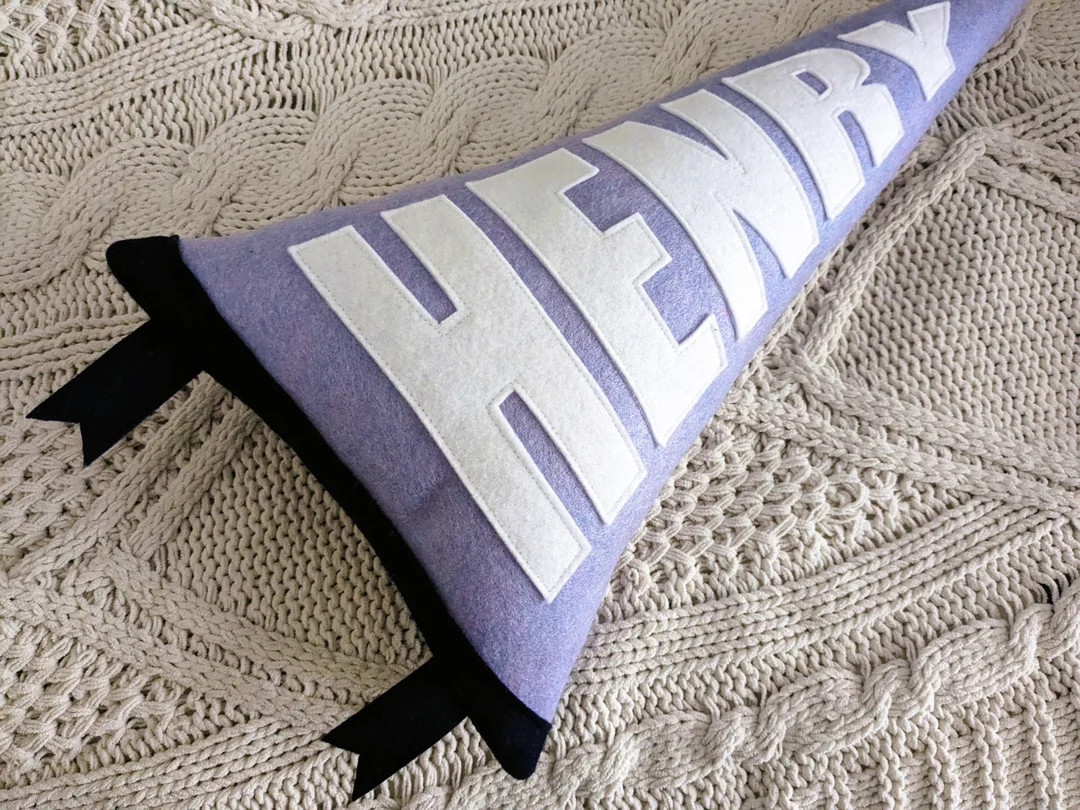 Personalized Name Pennant Stuffed Pillow, Custom Name Felt Pillow, Triangle Shape, Word or Name S... | Etsy (US)