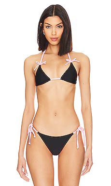 MORE TO COME Fiorella Bikini Top in Black from Revolve.com | Revolve Clothing (Global)