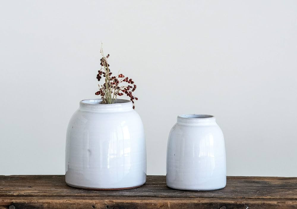 White Terracotta Vases (Set of Sizes) | Amazon (US)