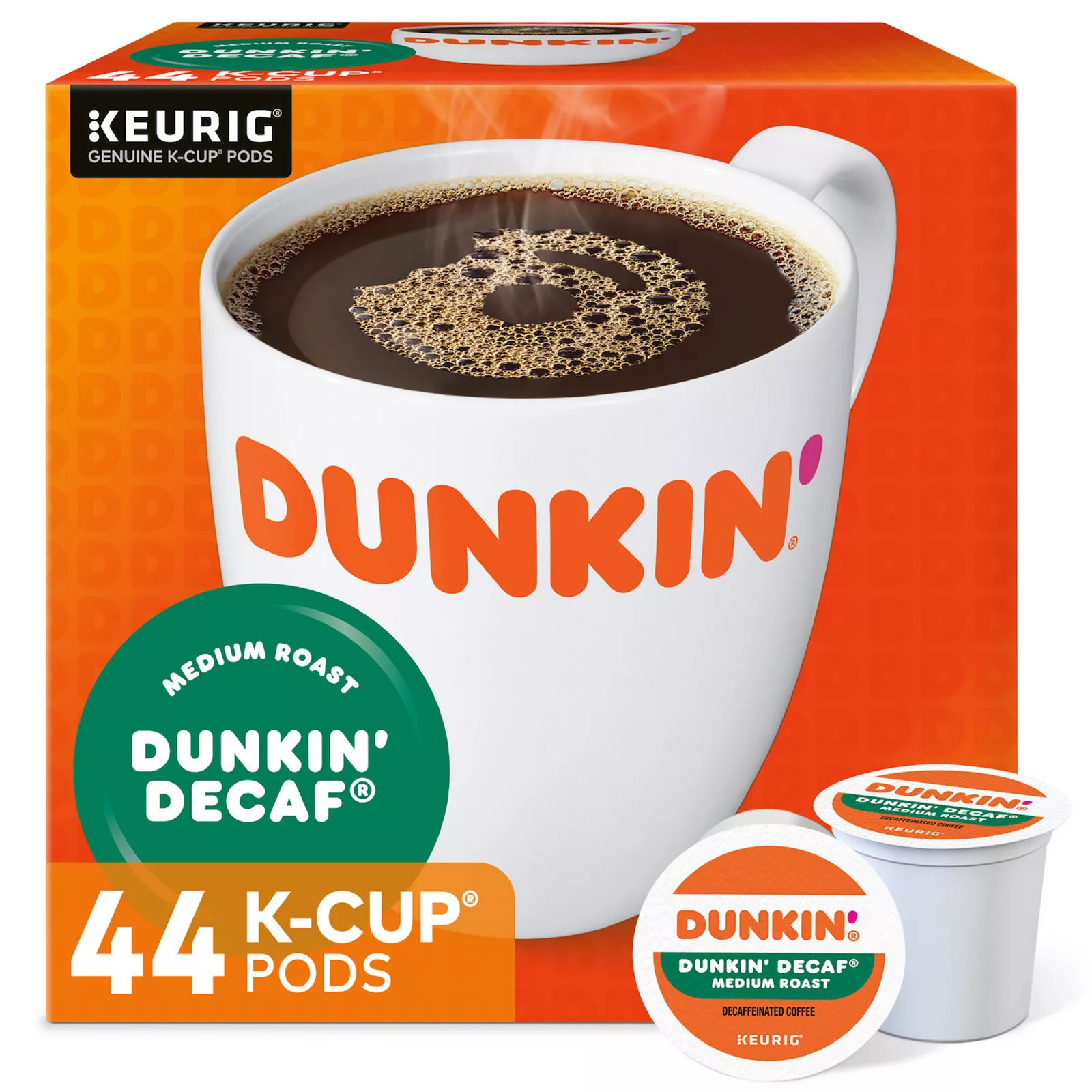 Dunkin' Donuts Decaf Coffee, Keurig® K-Cup® Pods, Medium Roast - 44-pk., Multicolor | Kohl's