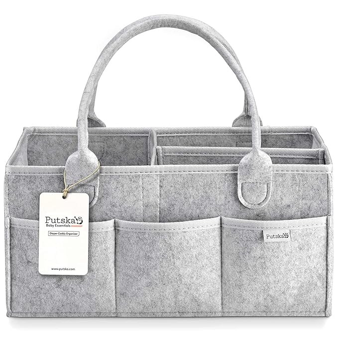 PUTSKA Baby Diaper Caddy Organizer Nursery Basket - A Baby basket gift registry for baby shower l... | Amazon (US)